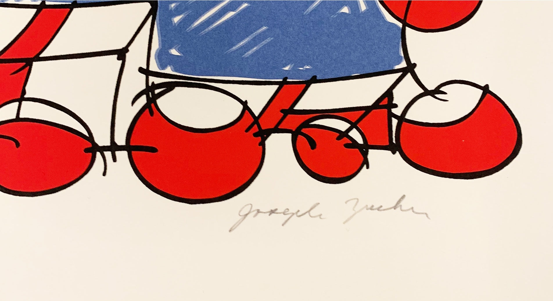 Photo of Joseph Zucker’s signature on the bottom right of the artwork.